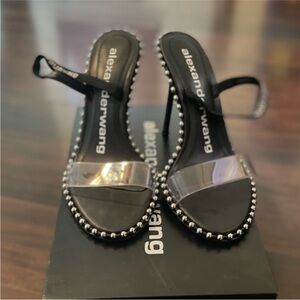 AUTHENTIC Alexander Wang Black and Silver Women's Sandals